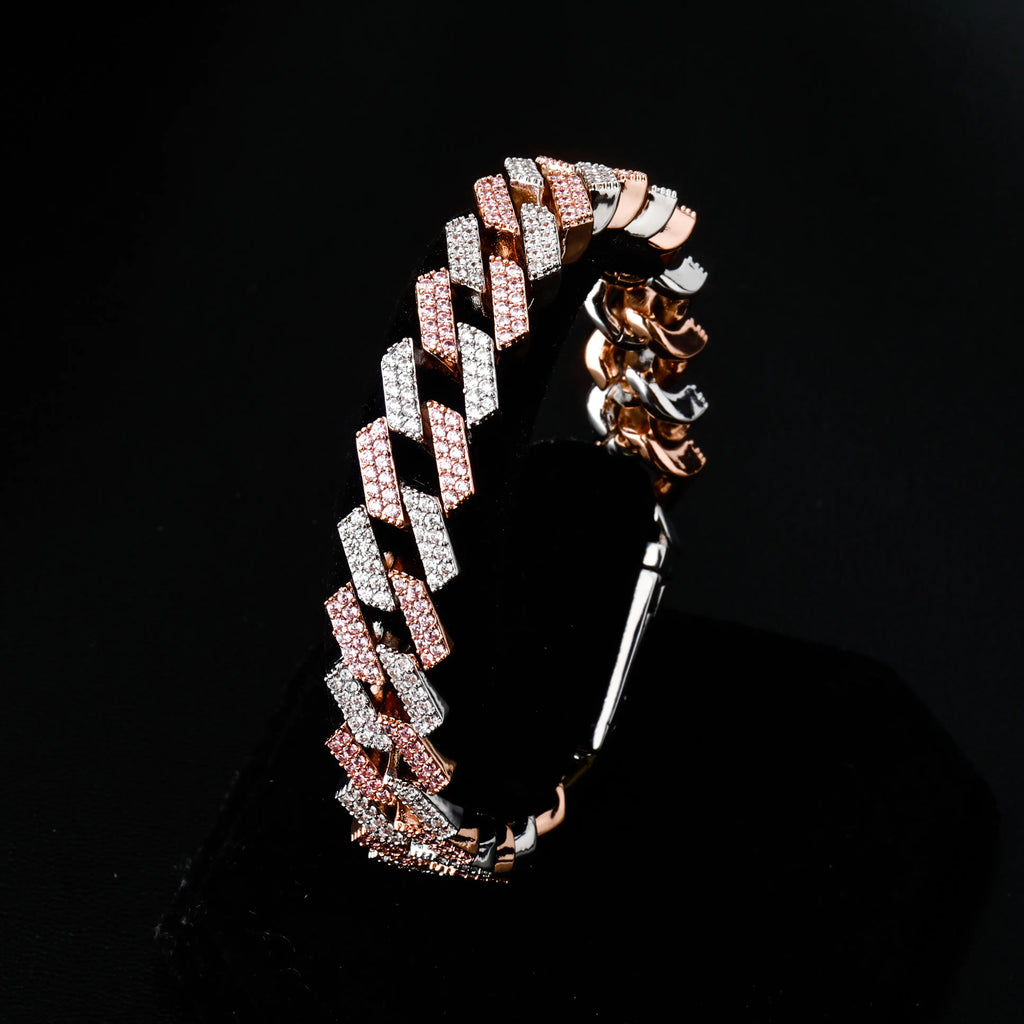 14mm Miami Cuban Link Zircon Rock Style Men's Bracelet