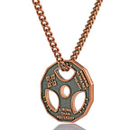 Men's Dumbbell and Steering Wheel Pendant Necklace