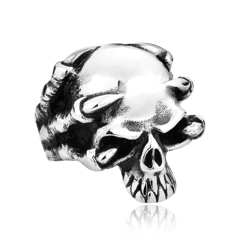 Titanium Steel Skull Ring for Men - Punk Style Jewelry