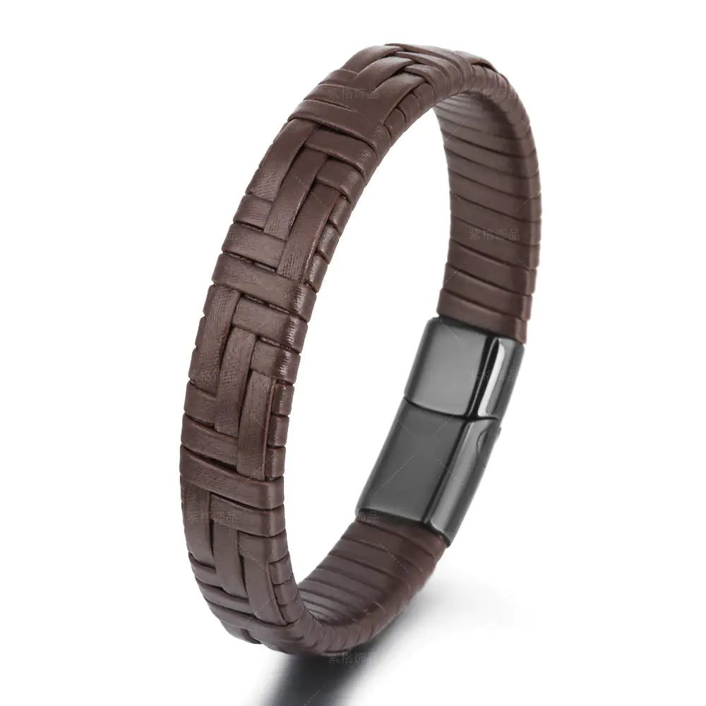 Creative Rope Stainless Steel Striped Men's Bracelet