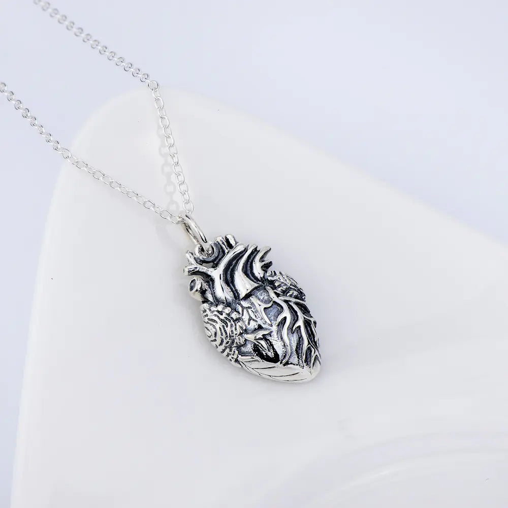 Women's Necklace with Heart Pendant in 925 Sterling Silver