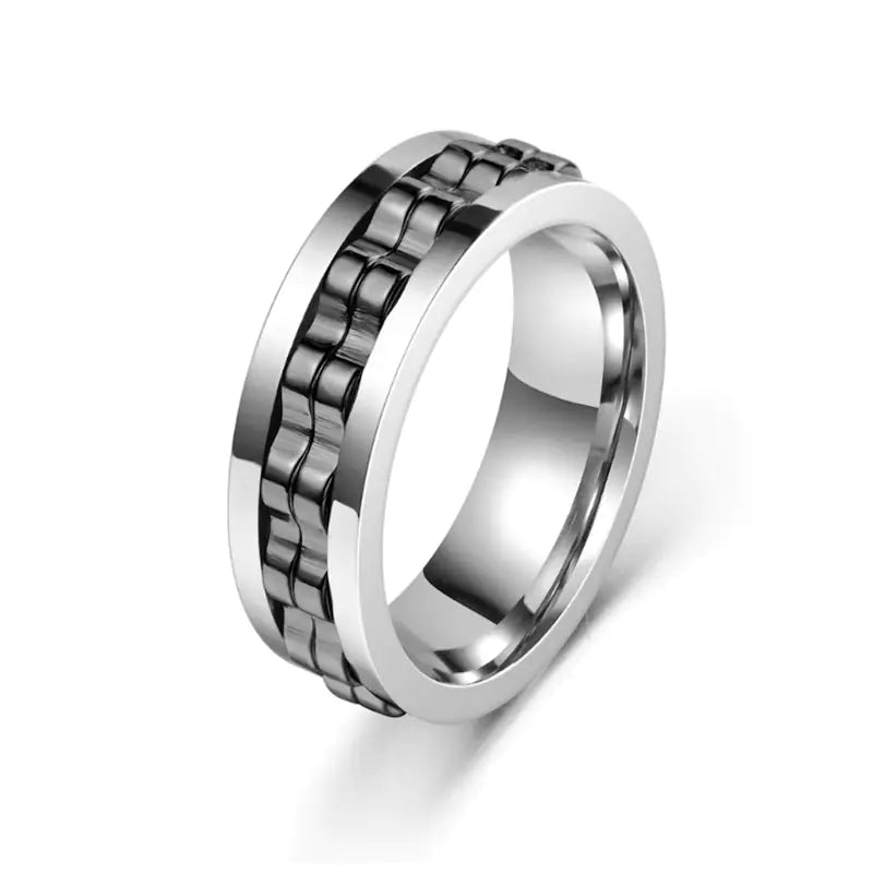Titanium Spinner Fidget Ring for Men