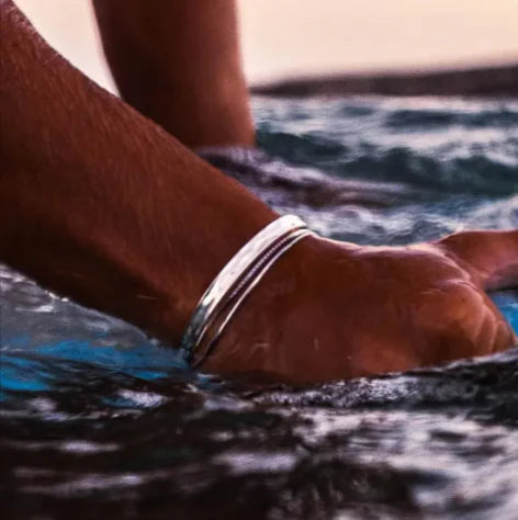 Cold Wind 18K Gold Platinum Adjustable Men's Cuff Bracelet