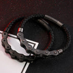 Stainless Steel Leather Rope Chain Bracelet for Men