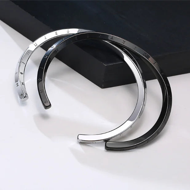 Titanium Steel C-Type Cuff Men's Bracelet