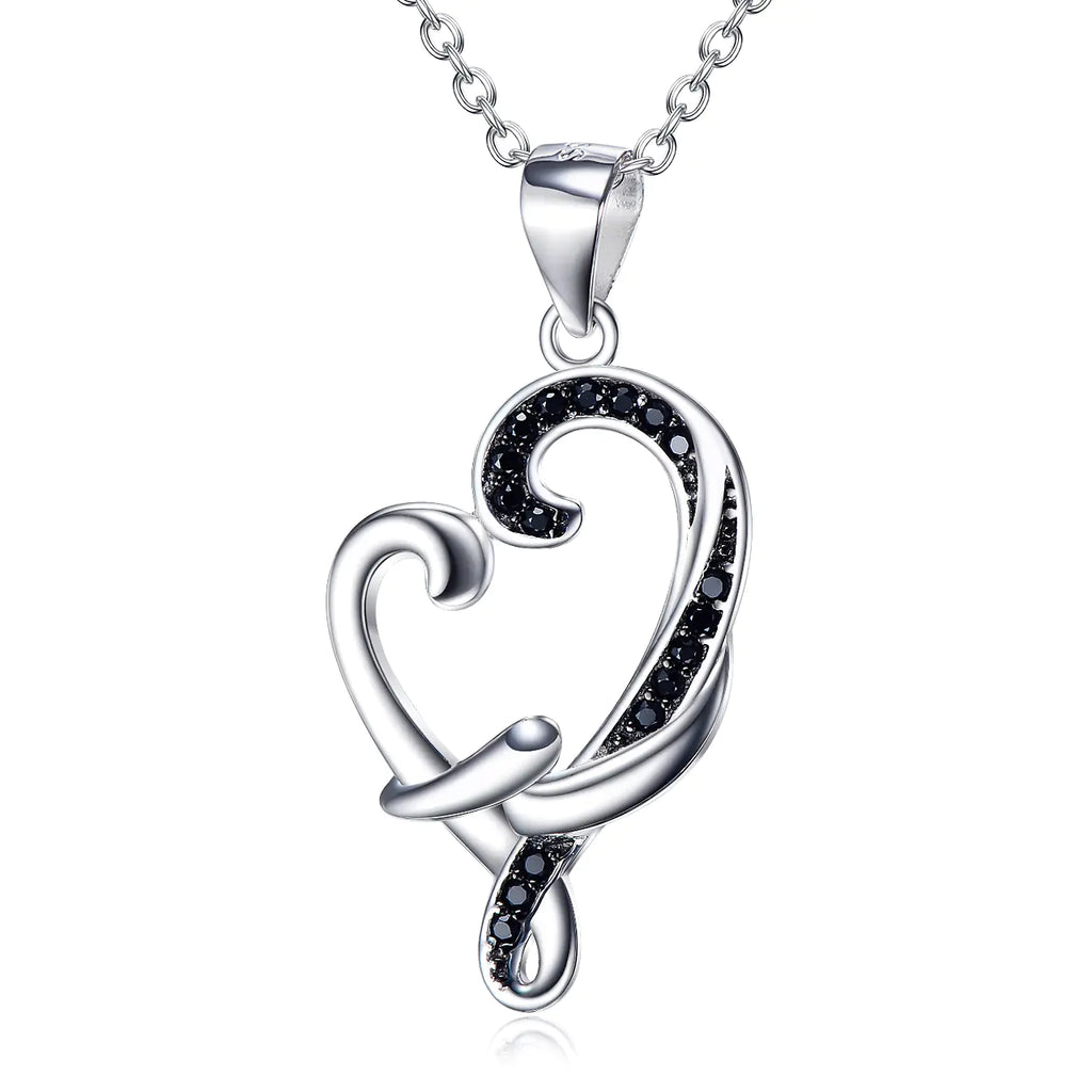 Heart Hug Pendant and Diamonds Women's Necklace