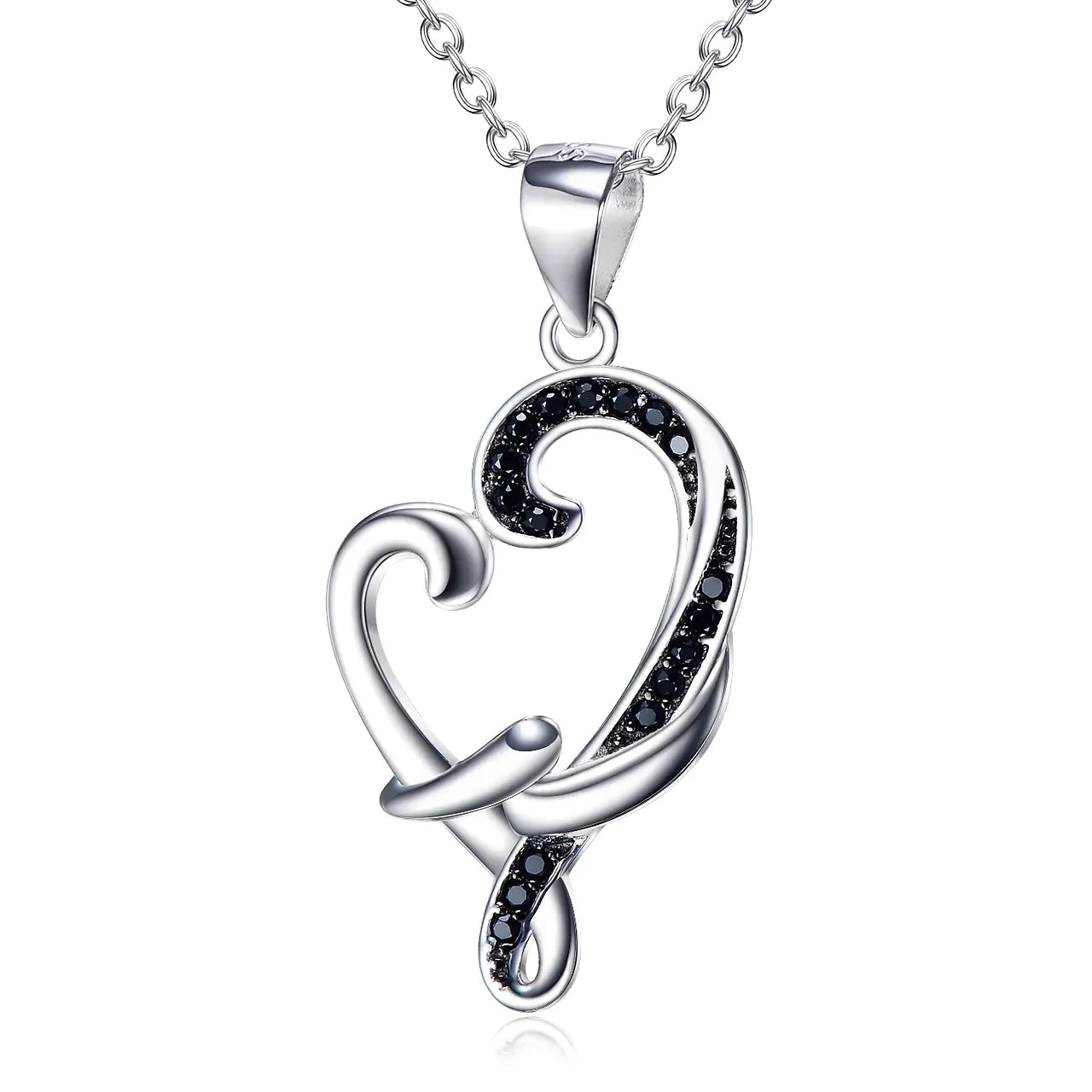 Heart Hug Pendant and Diamonds Women's Necklace