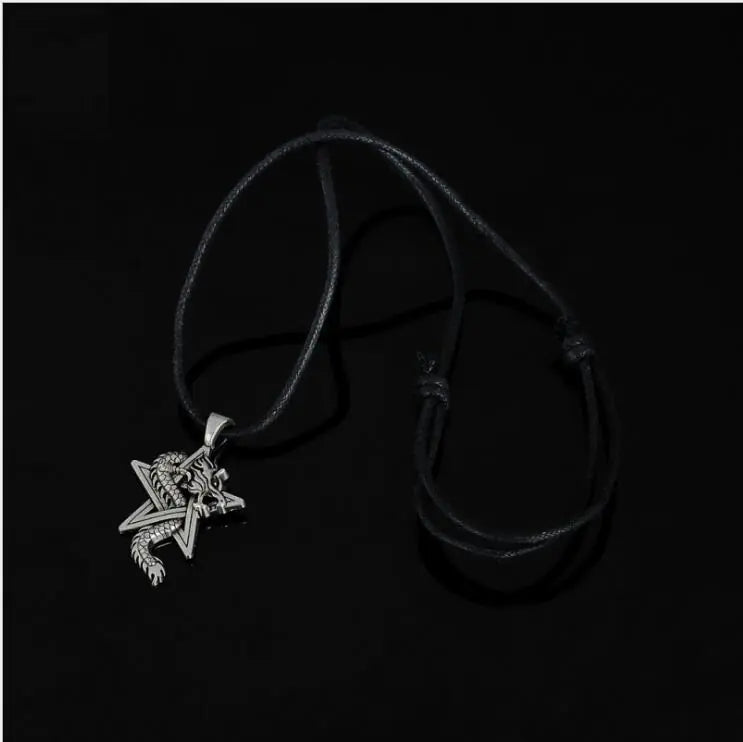 Men's Star Cloud Dragon Rope Necklace Pendant