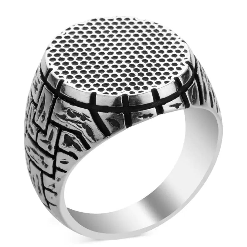 Vintage Pattern Metal Ring for Men
