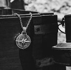 Compass Pendant Alloy Necklace for Men