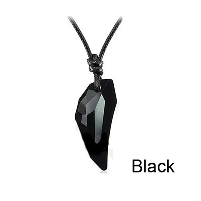 Stylish Wolf Tooth Crystal Necklace for Men