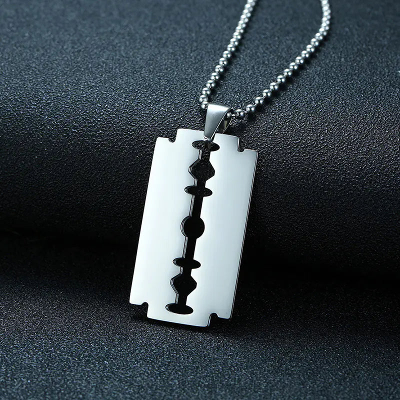 Men's Stainless Steel Blade Razor Pendant