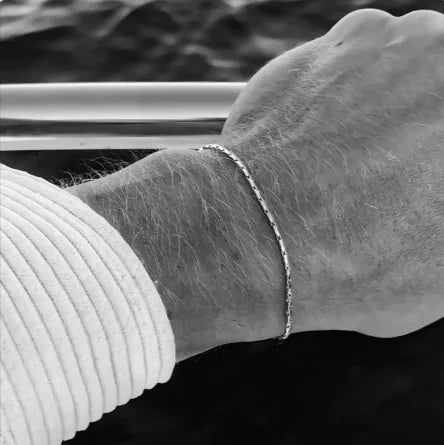 18K Gold and Platinum Minimal Men's Bracelet