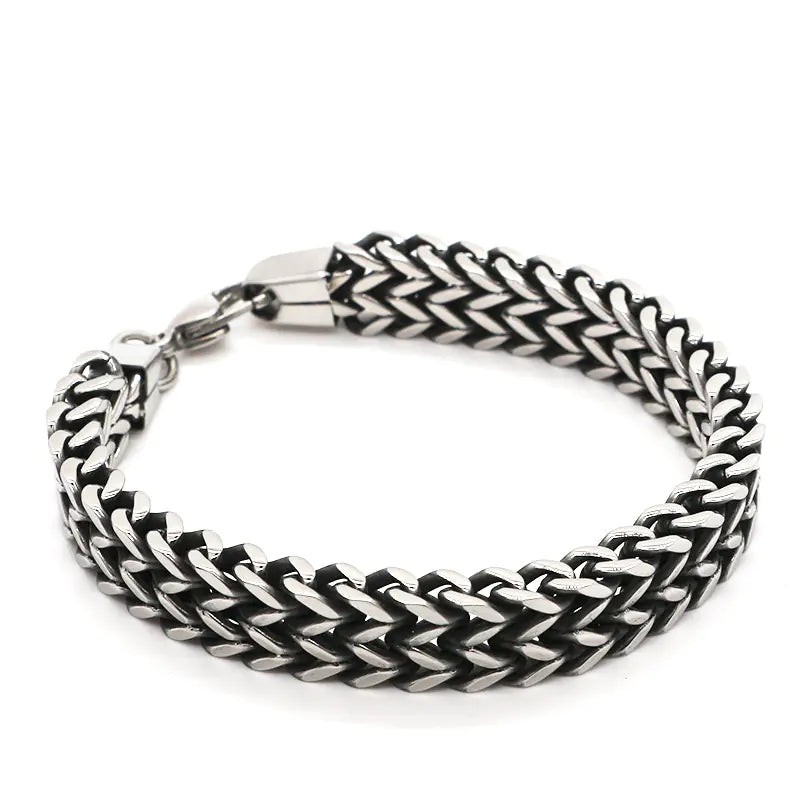Titanium Steel Double Row Bracelet for Men