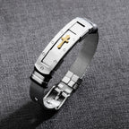 Titanium Steel Cross Bracelet for Men