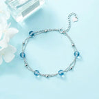 Double Layer Crystal Beaded Chain Bracelet