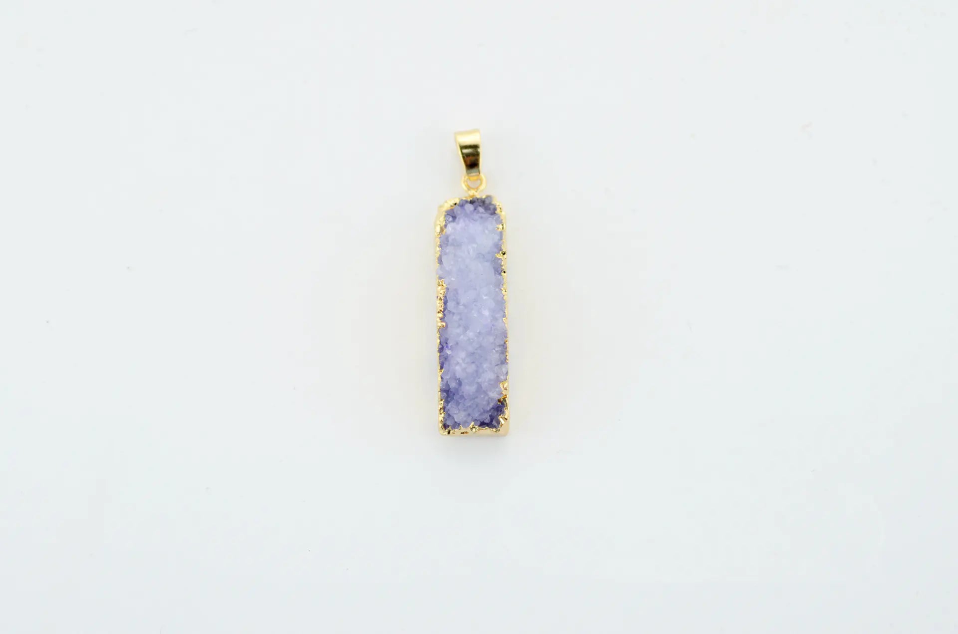 Natural Stone Pendant Rectangular Cluster Necklace