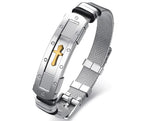 Titanium Steel Cross Bracelet for Men