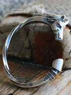 Handmade Sterling Silver Horse Head Men's Cuff Bracelet
