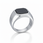 The Hexa Black Signet Ring for Men