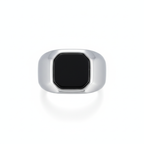 The Hexa Black Signet Ring for Men