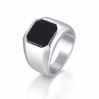 The Hexa Black Signet Ring for Men