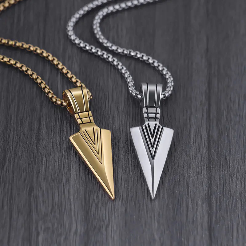 Men's Arrow Titanium Steel Necklace with Stainless Pendant