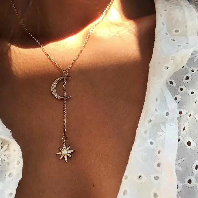 Vintage Moon and Sun Women's Necklace