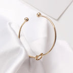 Elegant Gold Open Knot Cuff Bangle Bracelets For Women