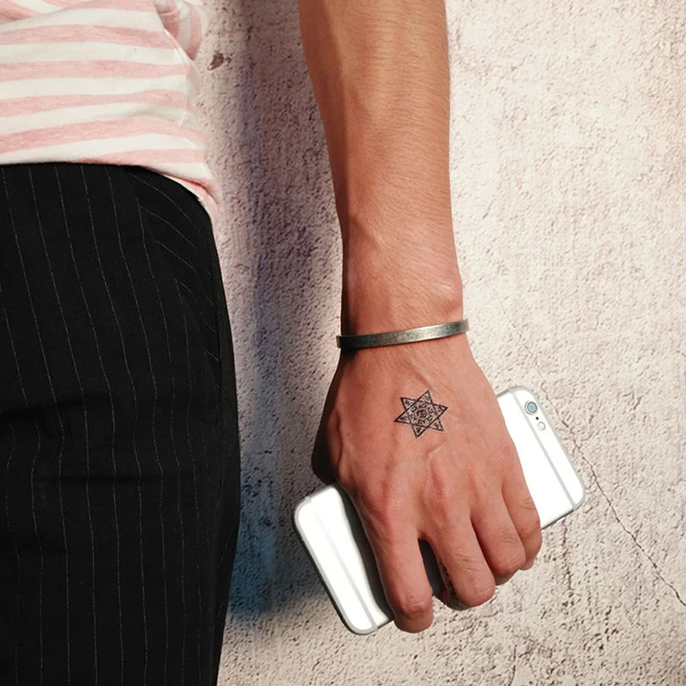 Vintage Retro Gray Stainless Steel Cuff Bracelet