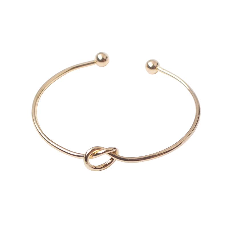 Elegant Gold Open Knot Cuff Bangle Bracelets For Women