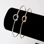 Elegant Gold Open Knot Cuff Bangle Bracelets For Women