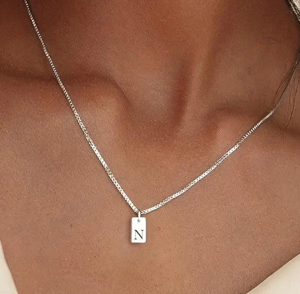 Alphabetical Titanium Steel Women's Chain Pendant Necklace