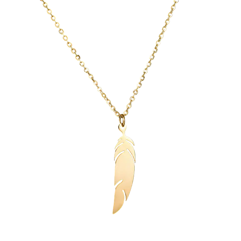 18K Feather Women's Delicate Collarbone Necklace