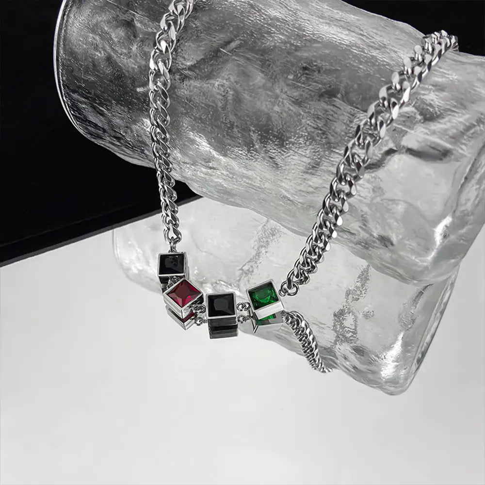 Vintage Multi-Color Titanium Steel Men's Necklace