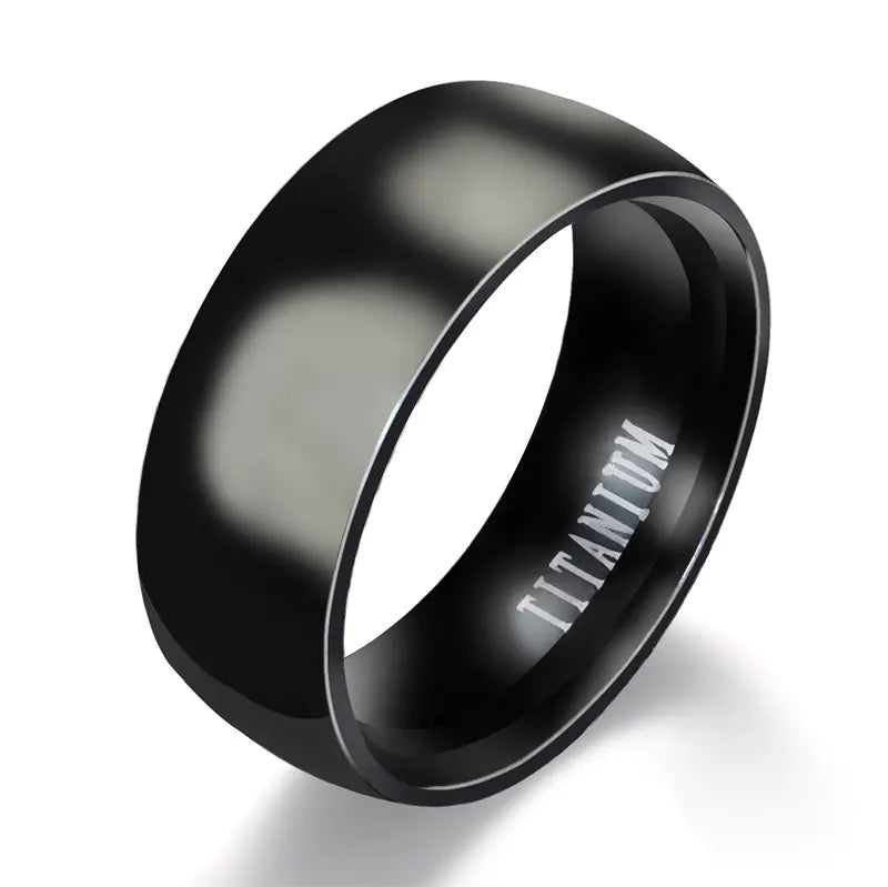 Classic Black Titanium Ring for Men