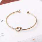 Elegant Gold Open Knot Cuff Bangle Bracelets For Women