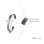 Vintage Retro Gray Stainless Steel Cuff Bracelet