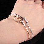 Elegant Gold Open Knot Cuff Bangle Bracelets For Women