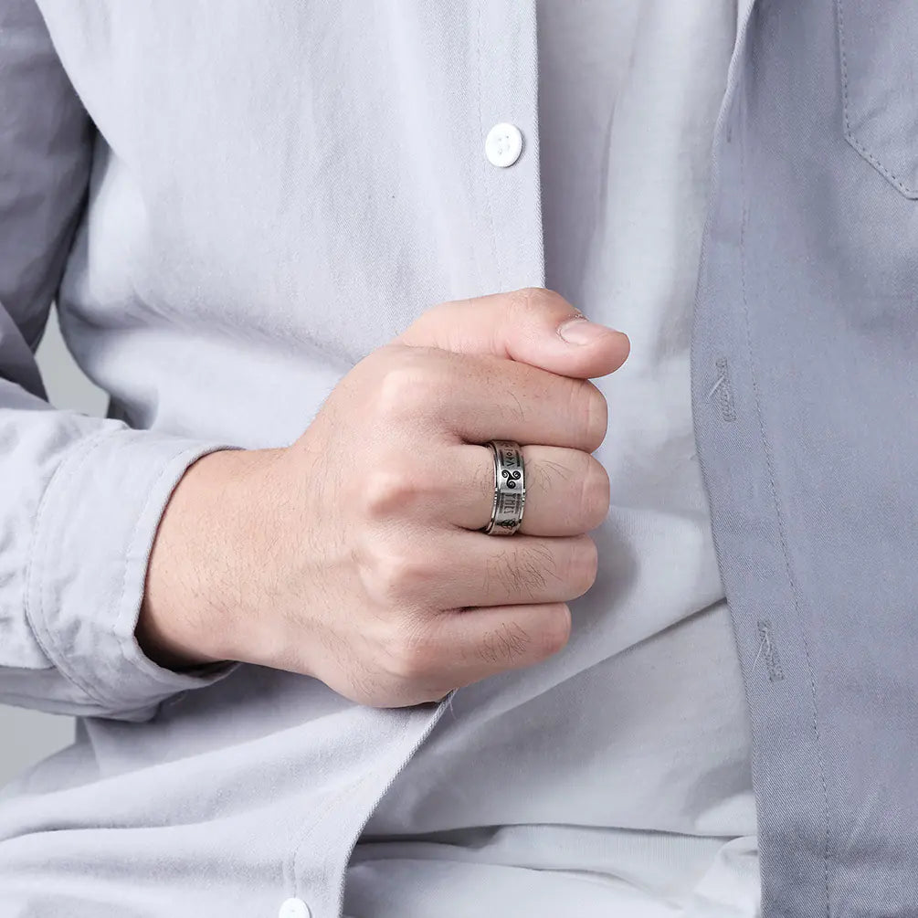 Rotatable Titanium Steel Ring for Men