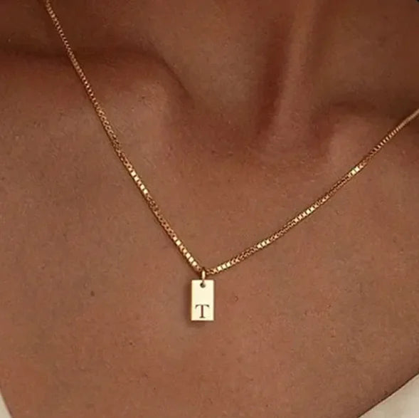 Alphabetical Titanium Steel Women's Chain Pendant Necklace