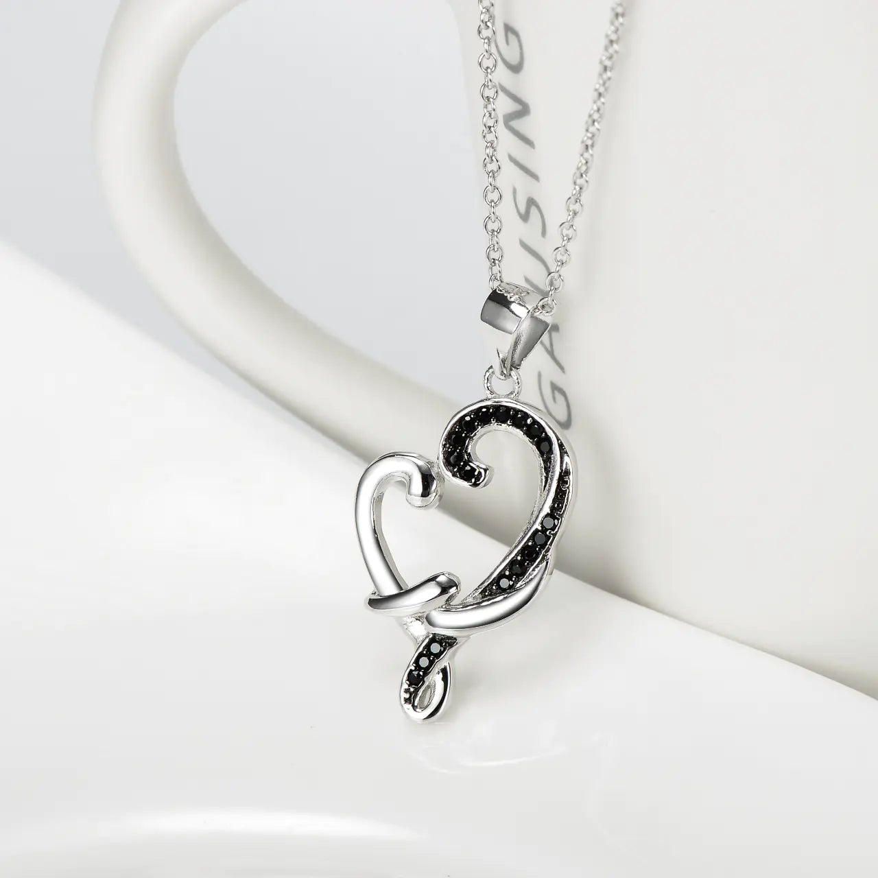 Heart Hug Pendant and Diamonds Women's Necklace