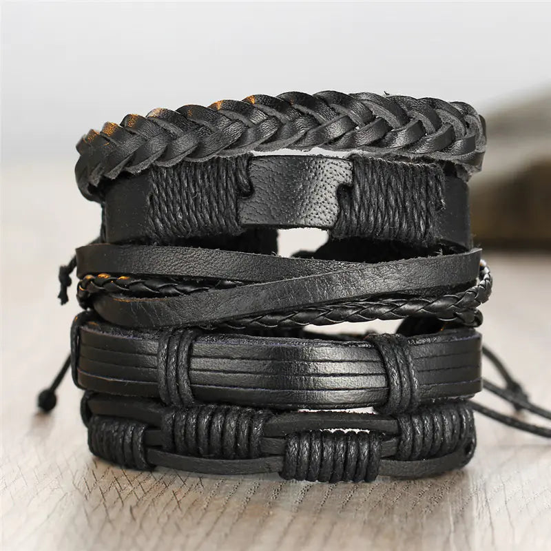 Creative Vintage Leather Men's Bracelet Set