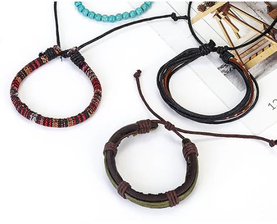 Vintage Cowhide Wristband Men's Bracelet Collection