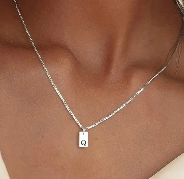 Alphabetical Titanium Steel Women's Chain Pendant Necklace