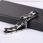 Tungsten Steel Black Magnetic Link Chain Bracelet
