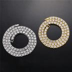 Hip Hop Ice Crystal Tennis Chain Necklace for Men