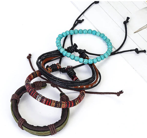 Vintage Cowhide Wristband Men's Bracelet Collection