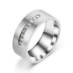 Matte Carved Diamond Ring for Men