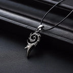 Men's Punk Dragon Flame Pendant Necklace with Chain